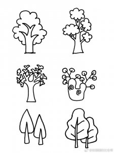 ​树的简易画法 42种树的简笔画不同画法，简单实用~